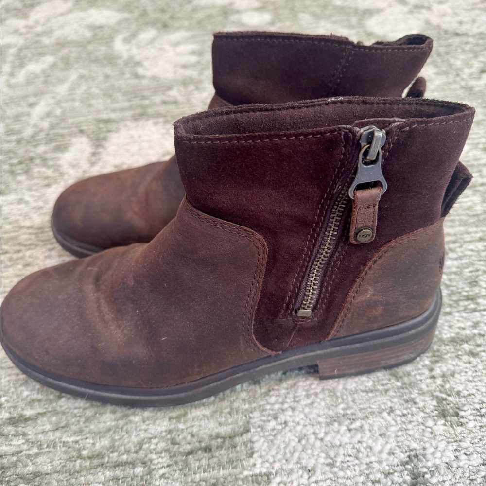 UGG Boots Leather - Brown - Leather Suede - 8 Women’s